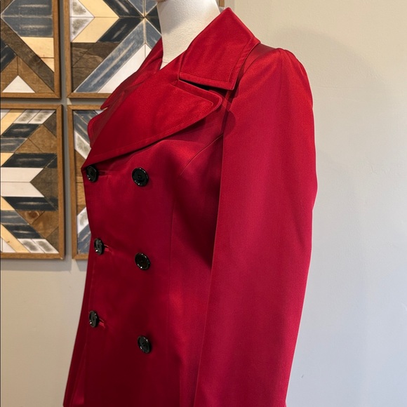 Vintage Ralph Lauren Collection Red Silk Flared A-Line Princess Coat size 8 NWT - Picture 5 of 16
